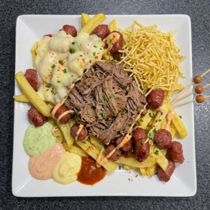 Salchipapas de Ternera